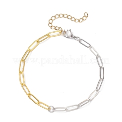 3 Stück 304 Edelstahl & Messing Büroklammer Kette Armbänder Set für Damen&nbsp;BJEW-JB12658