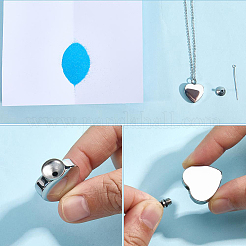 2 collana con ciondolo a forma di cuore in acciaio inossidabile per bara cineraria&nbsp;NJEW-CN0001-25