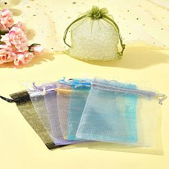 50 pz sacchetti in organza per gioielli sacchetti portaoggetti bomboniere matrimonio festa coulisse in rete regalo&nbsp;OP-FS0001-05F