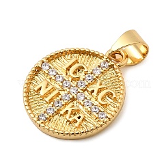Messing micro pave klare zirkonia anhänger&nbsp;KK-I360-055G