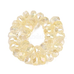Fili di perle di vetro craquelé trasparenti per placcatura elettrolitica&nbsp;EGLA-Q135-01A-B03