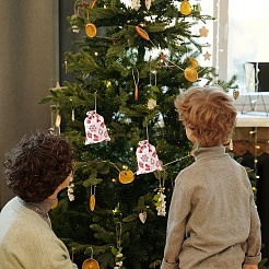 20 stücke 5 arten weihnachten thema baumwolle stoff tuch kordelzug taschen&nbsp;ABAG-YW0001-17