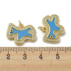 Ottone micro spianare pendenti zirconi&nbsp;KK-H457-04G-01