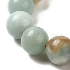 Braccialetti con perline intrecciate di amazzonite con fiori naturali rotondi da 12.5 mm per donna uomo&nbsp;BJEW-C060-01V