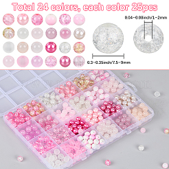 Fai da te perle di vetro e perle acriliche finte rotonde kit per la creazione di gioielli&nbsp;DIY-SP0002-78E