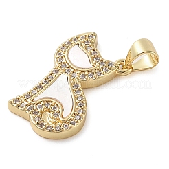 Pendenti in zirconi cubici trasparenti in micro pavè di ottone&nbsp;KK-I712-59G-01
