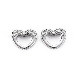 Messing Micro Pave klare Zirkonia Verschlüsse&nbsp;KK-S356-503-NF
