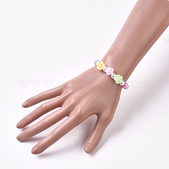 Kinder Acryl Perlen Stretch Armbänder&nbsp;BJEW-JB04837-M