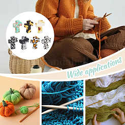 7 Stück 7 Stile Kreuz Silikonperlen Stricknadelschützer/Stricknadelstopper&nbsp;DIY-NB0010-32