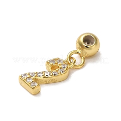 925 breloque européenne en argent sterling avec micro pavé de zircones cubiques transparentes&nbsp;STER-A045-01G-2