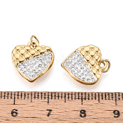 Colgantes de rhinestone de cristal de arcilla polimérica y acero inoxidable 304&nbsp;STAS-T069-63