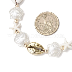 Collares de cuentas ajustables de turquesa sintética de verano&nbsp;NJEW-JN05270-01