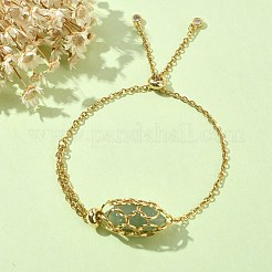 Braccialetti con cursore a maglie bullet in avventurina verde naturale&nbsp;BJEW-JB09902-03