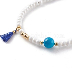 Polycotton Quaste Charm Armbänder&nbsp;BJEW-JB06187