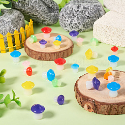 30 Stück 2 Stile leuchtendes Harz-Pilz-Ornament&nbsp;RESI-TA0004-04B