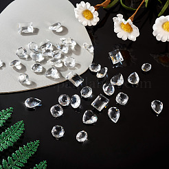 40 Stück 8 Stile transparente Glas-Strass-Cabochons&nbsp;RGLA-TA0001-08
