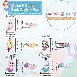 20pcs 5 styles de pendentifs en résine opaque&nbsp;RESI-CA0001-33