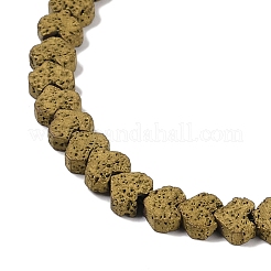 Brins de perles de pierre de lave naturelle galvanisées&nbsp;G-Q1009-G01-02E