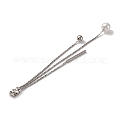 Poussoirs d'oreilless en laiton avec breloque en plastique ABS imitation perle&nbsp;LS-KK-G510-11P
