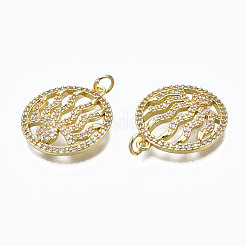 Pendenti in zirconi cubici trasparenti in micro pavè di ottone&nbsp;LS-ZIRC-N039-126-NF