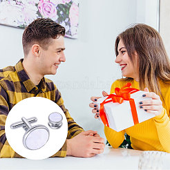 Manschettenknöpfe aus Messing mit weißen Muscheln&nbsp;FIND-GL0002-07