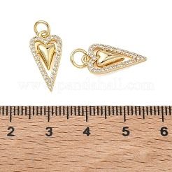 Pendenti in zirconi cubici trasparenti in micro pavè di ottone&nbsp;KK-T085-16E-G
