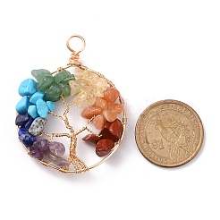 Gros pendentifs en fil de cuivre naturel et synthétique gmestone&nbsp;PALLOY-JF01433-01