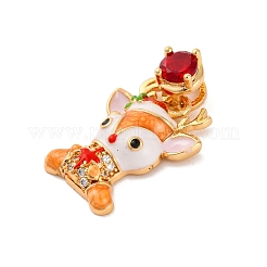Pendentifs en laiton avec micro pavé de zircone cubique&nbsp;KK-C076-27G-06