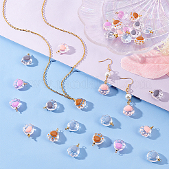 30pcs 5 Farben transparente Glasanhänger&nbsp;FIND-OC0002-42