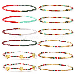 10 Stück Set aus dehnbarem Armband mit Glasperlen&nbsp;LV7634-2