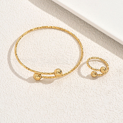 Minimalistische Armreif- und Ring-Sets aus Edelstahl für Damen&nbsp;IM2160