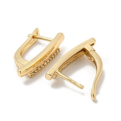 Pendientes de aro de circonita cúbica transparente con micro pavé de latón para mujer&nbsp;EJEW-E295-23KCG