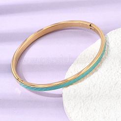 Bracelets manchettes articulés en acier inoxydable 304 émaillé pour femmes&nbsp;SA-CBAC920-15G-01A