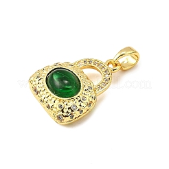 Pendenti in zirconi cubici trasparenti in micro pavè di ottone&nbsp;LS-KK-R227-06G
