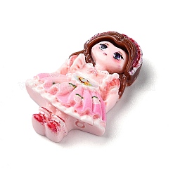 Cabochon decodificati in resina opaca per ragazze dei cartoni animati&nbsp;RESI-S392-02C-04