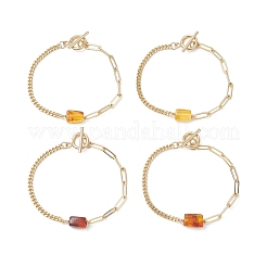Braccialetti con perline rettangolari in ambra naturale&nbsp;BJEW-JB13365