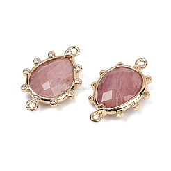 Breloques connecteurs à facettes en rhodonite naturelle&nbsp;G-K347-07G-05