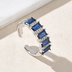 Anelli aperti con polsino in ottone micro pavé di zirconi cubici per donna&nbsp;RJEW-L343-16P