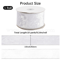 10 Yard einseitiges Samtband mit Draht&nbsp;SRIB-WH20020-023C