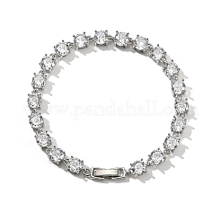 Bracciali in ottone micro pavé di zirconi cubici trasparenti&nbsp;BJEW-D333-01P