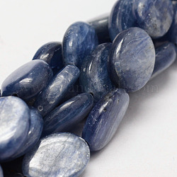 楕円形天然藍晶石/シアン石/ジステンビーズ連売り  14x10x4mm  穴：1mm  約29個/連  15.7インチ