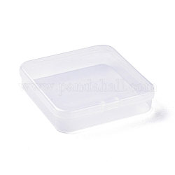 (vendita di chiusura difettosa: graffio), contenitori di perle di plastica trasparente, cuboide, chiaro, 7.4x7.2x1.7cm