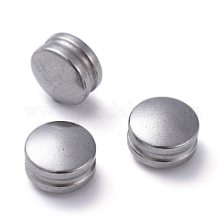 304 perles sans trou en acier inoxydable, rondelle, couleur inoxydable, 8x5.2mm