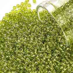 TOHO Round Seed Beads, Japanese Seed Beads, (24) Silver Lined Lime Green, 11/0, 2.2mm, Hole: 0.8mm, about 5555pcs/50g