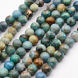 Fili di perle di variscite naturale, tondo, 6mm, Foro: 1 mm, circa 62pcs/filo, 15 pollice
