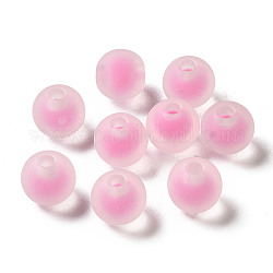 Abalorios de acrílico transparentes, esmerilado, talón en grano, redondo, rosa perla, 8x7mm, agujero: 2 mm, aproximamente: ​​1724 unidades / 500 g