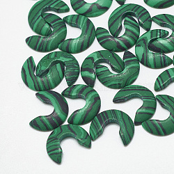 Cabuchones sintético de malaquita, forma arqueada, verde, 9x11x2mm
