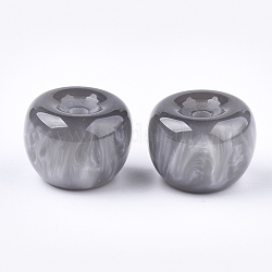 Harz perlen, Nachahmung Edelstein, Hälfte gebohrt, Apfel, lichtgrau, 21x15.5~16 mm, Halb Loch: 3.5 mm