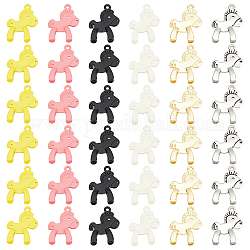 PandaHall 3D Horse Animal Charms, 24pcs 6 Colors Horse Pendants Spray Painted Horse Charms Pendants Alloy Horse Bead Charms for DIY Bracelet Necklace Jewellery Making