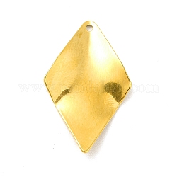 Placcatura ionica (ip) 201 ciondoli in acciaio inossidabile, fascino rombo, oro, 26.5x16x1mm, Foro: 1.2 mm